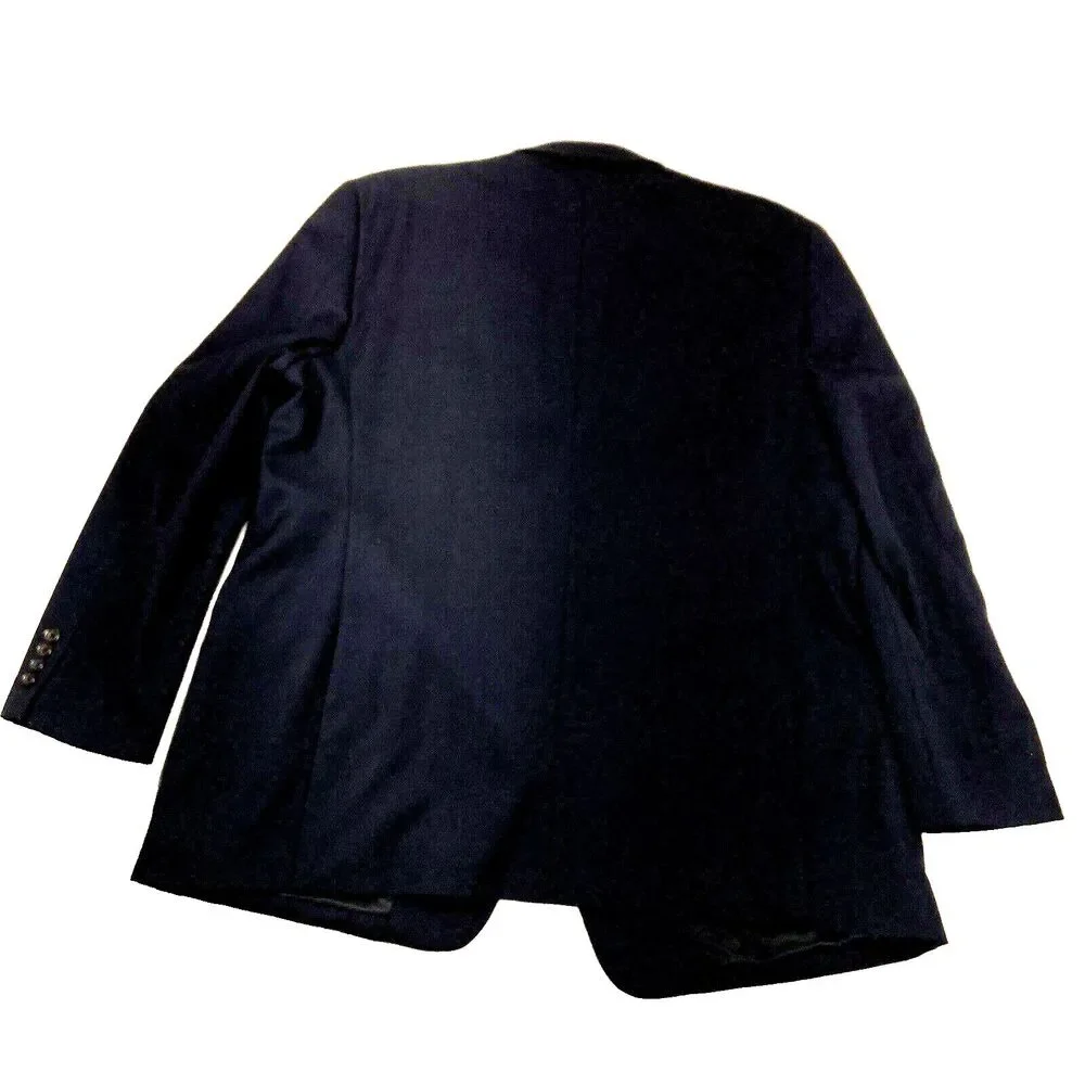 Pronto Uomo Platinum Blazer Wool Navy Blue 48 50 L Executive Fit 2 Vent Preppy